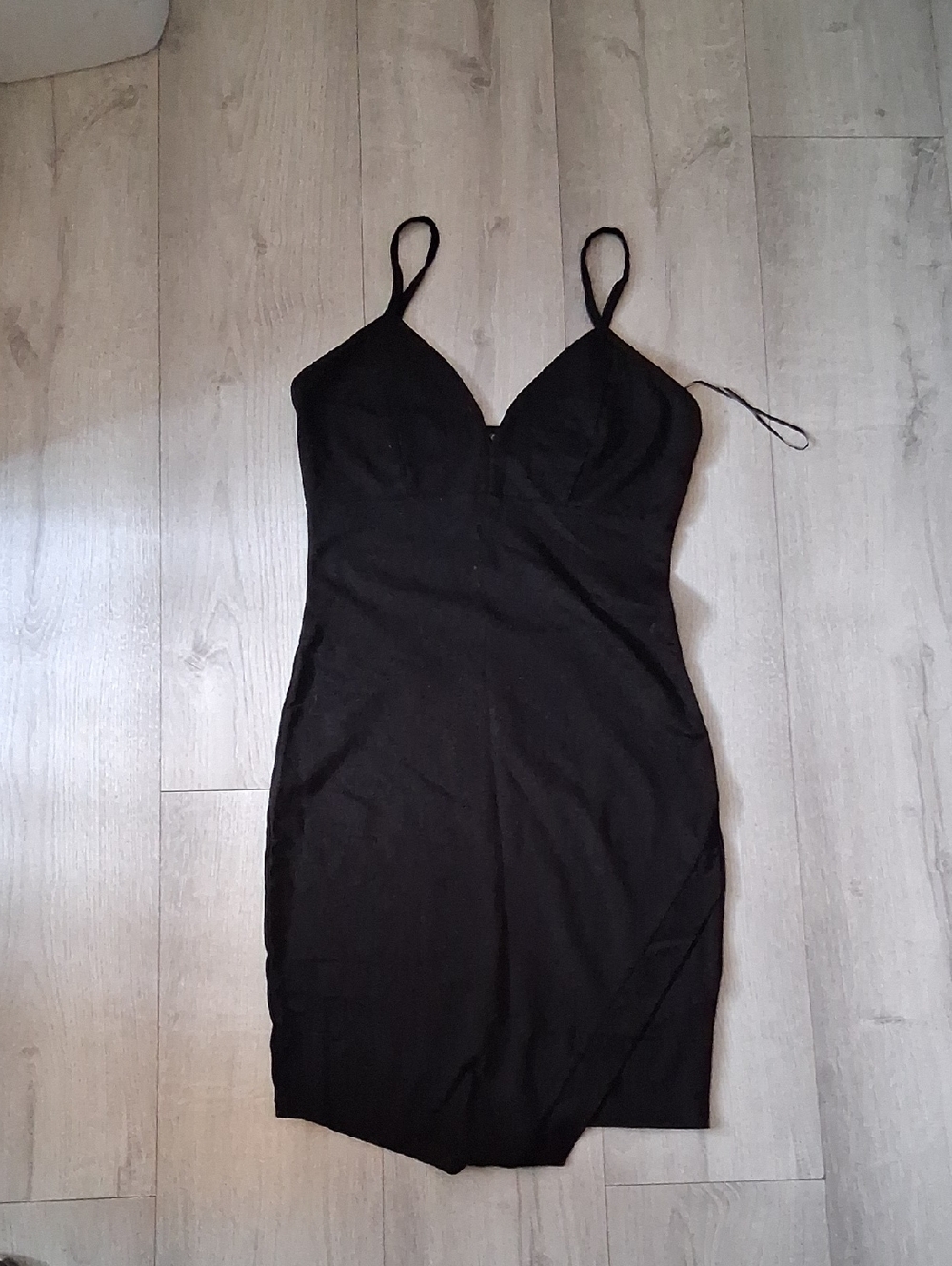 Mind Code Black Spaghetti Strap Midi Dress